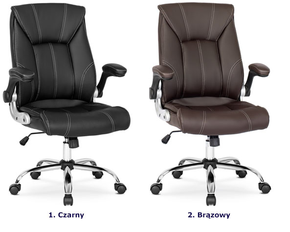 Czarny fotel biurowy ze skóry ekologicznej Hezi 4X
