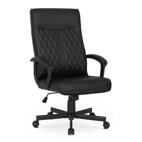 Czarny skórzany fotel biurowy Hixo 4X
