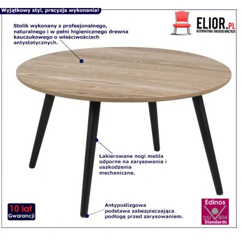 Zdjęcie stolik kawowy Vistors drewniany + czarny | Edinos.pl