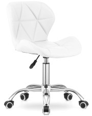 Białe tapicerowane krzesło obrotowe - Renes 3X w sklepie Edinos.pl