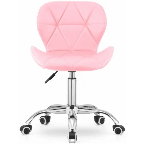 Różowe pikowane krzesło tapicerowane Renes 3X