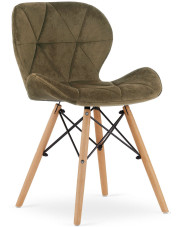 Brązowe tapicerowane drewniane krzesło - Zeno 4X w sklepie Edinos.pl