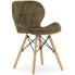 Brązowe tapicerowane drewniane krzesło - Zeno 4X