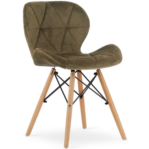 Brązowe welurowe krzesło tapicerowane Zeno 4X