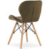 Welurowe pikowane krzesło drewniane brązowe Zeno 4X