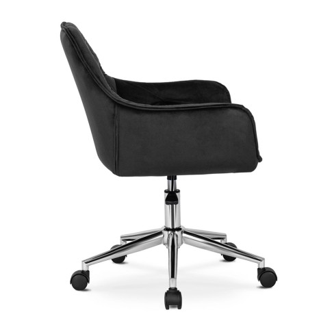 Czarne krzesło obrotowe welurowe Omir