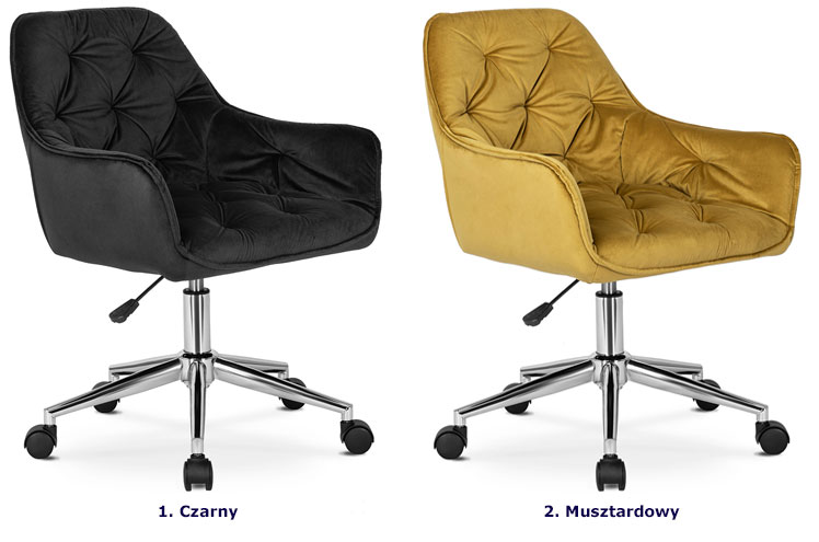 Czarny pikowany fotel do komputera Untari