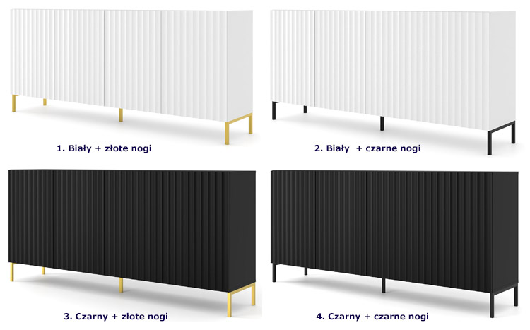 Dostępne kolory komody Isadora 3X