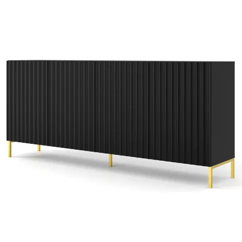 Komoda 200cm czarny złote nóżki Isadora 3X