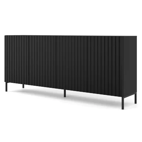 Komoda 200cm czarny czarne nóżki Isadora 3X