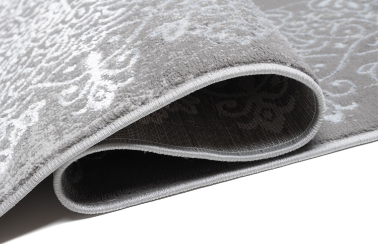 Prostokątny przecierany szary dywan w orientalny wzór Orso 9X