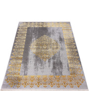 Przecierany szary dywan w złoty wzór glamour - Orso 9X  w sklepie Edinos.pl