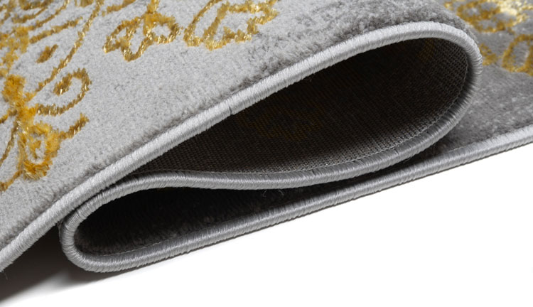 Szaro-złoty dywan w orientalny wzór Elwo 9X