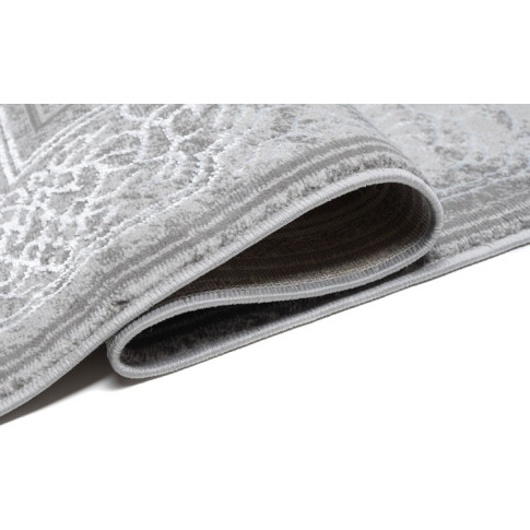 Szary dywan w orientalny wzór z frędzlami Orso 10X