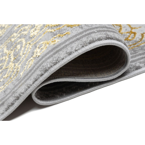 Szaro złoty dywan z frędzlami Orso 10X