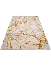 Beżowo-złoty marmurowy dywan w stylu glamour - Orso 7X w sklepie Edinos.pl