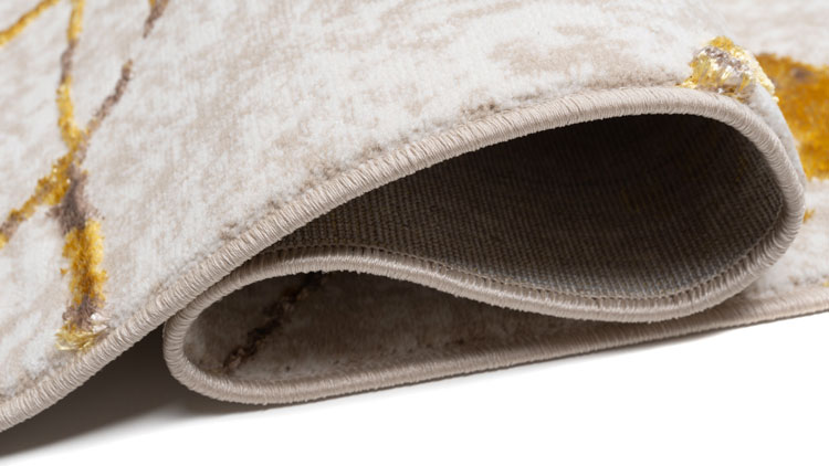 Beżowo złoty marmuriwy dywan glamour Elwo 7X