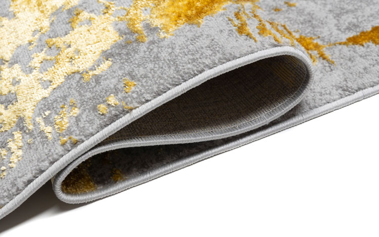Szary dywan pokojowy w złote przetarcia Orso 4X