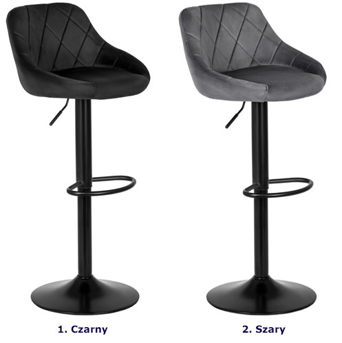 Szary obrotowy hoker pikowany Zaya