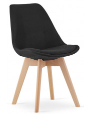 Czarne skandynawskie krzesło tapicerowane - Neflax 6X w sklepie Edinos.pl