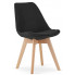 Czarne skandynawskie krzesło tapicerowane - Neflax 6X