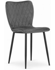 Ciemnoszare metalowe krzesło kuchenne - Keira 3X