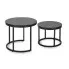 Komplet 2 stolików czarny marmur Efis