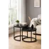 Komplet dwóch eleganckich stolików czarny marmur Kendal