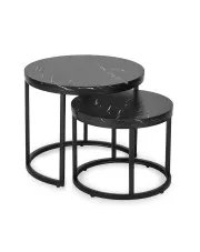 Komplet dwóch eleganckich stolików czarny marmur - Efis