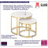 Zestaw biało złotych eleganckich stolików glamour Adro