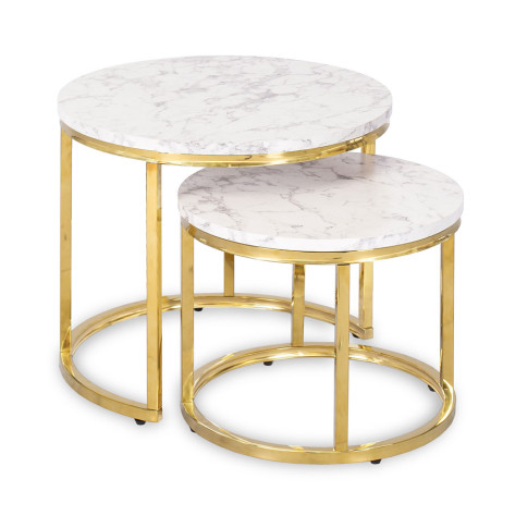 Zestaw okrągłych stolików glamour Adro