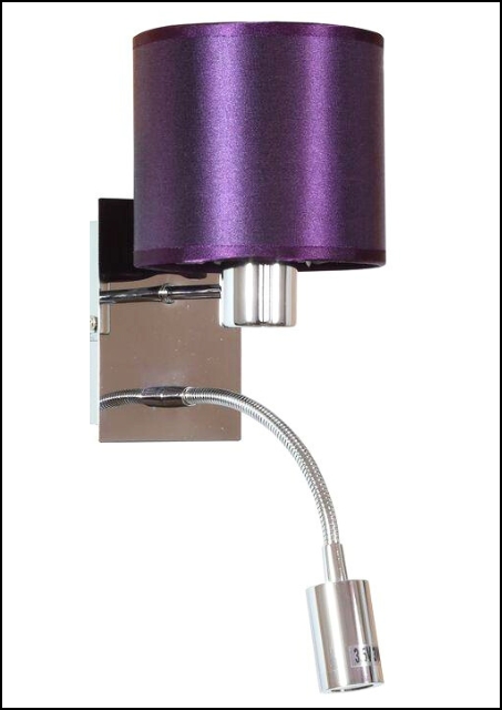 Fioletowy kinkiet z lampką led - K200-Enes