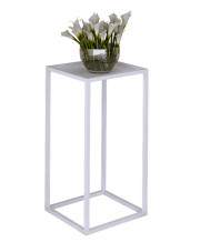Biały stojak na kwiaty z metalowym stelażem - Shiner 4X w sklepie Edinos.pl