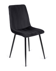 Czarne welurowe krzesło do pokoju - Ango w sklepie Edinos.pl