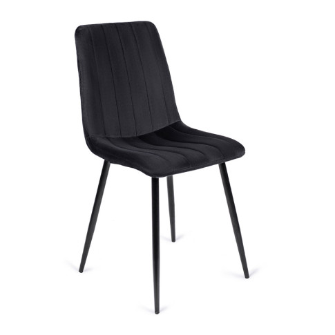Czarne welurowe krzesło Ango