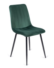 Zielone welurowe krzesło na metalowych nogach - Ango w sklepie Edinos.pl