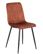 Rude pikowane krzesło tapicerowane welurem - Ango