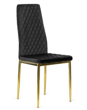 Czarne welurowe krzesło w stylu glamour - Atem w sklepie Edinos.pl