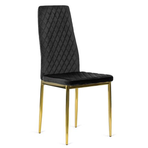 Czarne krzesło glamour welurowe Atem