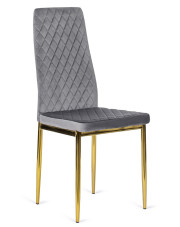 Szare tapicerowane pikowane krzesło glamour - Atem