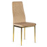 Beżowe welurowe pikowane krzesło glamour - Atem