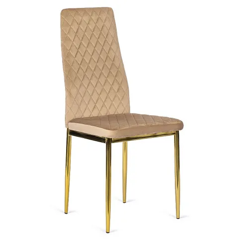 Bezowe krzesło glamour welurowe Atem
