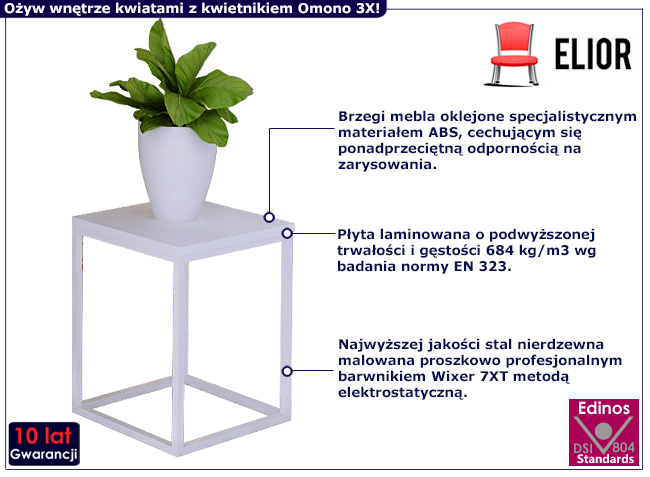 Minimalistyczny kwietnik Omono 3X kolor biały