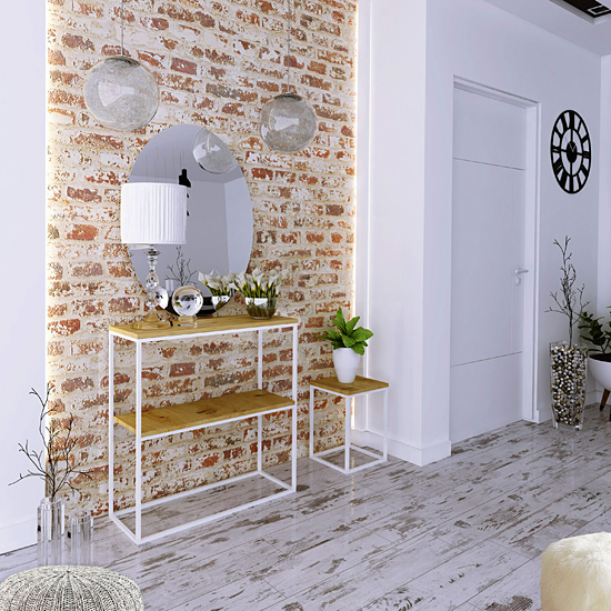 Wizualizacja stojaka na kwiaty Vilego 3X kolor biały+dąb artisan