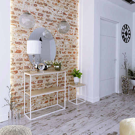 Wizualizacja stojaka na kwiaty Vilego 3X kolor biały+dąb sonoma