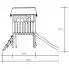 Szczegółowe zdjęcie nr 6 produktu Drewniany domek z siatką, ślizgawką i huśtawkami 560 x 440 x 294 cm