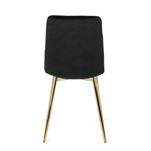 Czarne pikowane krzesło do salonu Azlo