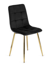 Czarne nowoczesne krzesło welurowe - Azlo w sklepie Edinos.pl