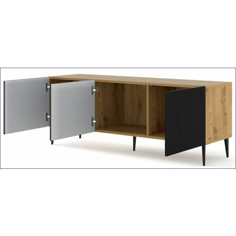 Wnętrze szafki RTV 150cm czarny artisan na szpilkach Livorno 10X