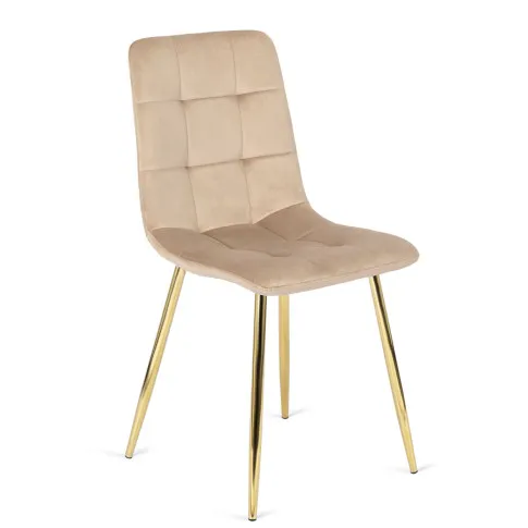 Kremowe welurowe krzesło glamour Azlo
